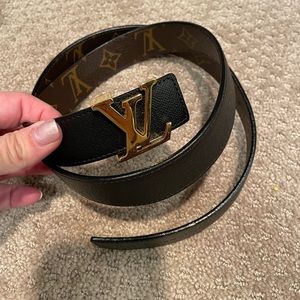 Louis Vuitton monogram/black canvas reversible belt